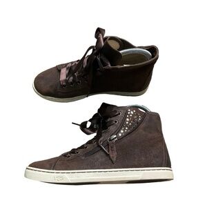 UGG Blaney Crystal High-Top Women’s Brown Suede Shoes Sneakers Size 7